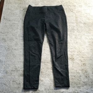 Silver Shimmer Ponte Leggings, Ann Taylor Loft, Size L